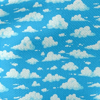 Cartoon Blue White Clouds Waterproof Canvas