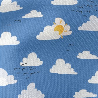 Cartoon Blue Sky And Flying Bi Waterproof Canvas