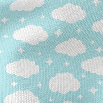 White Stars And Clouds Waterproof Canvas