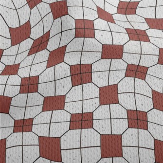 Retro Tile Pattern Athletic Mesh Flat Back