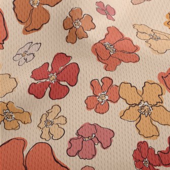 Beautiful Watercolor Flowers Athletic Mesh Flat Back