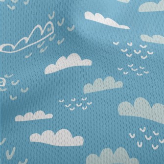 Lovely Blue Sky And White Clou Athletic Mesh Flat Back