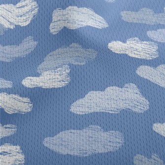 Hand Drawn Cloud Doodles Athletic Mesh Flat Back