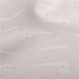Pink Sky And Flying Birds Athletic Mesh Flat Back