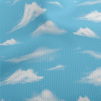 Realistic Blue Sky And White C Athletic Mesh Flat Back