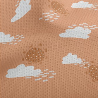 Orange Sky And Sun Athletic Mesh Flat Back