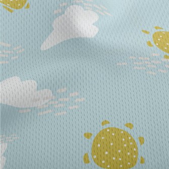 Cute Clouds And Sun Athletic Mesh Flat Back