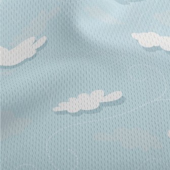 Cartoon Clouds And Blue Sky Athletic Mesh Flat Back