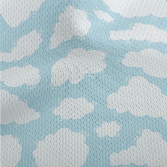 Cute Fluffy Clouds Athletic Mesh Flat Back