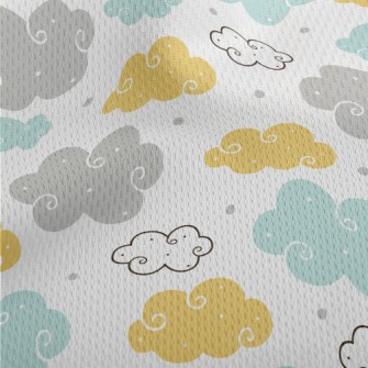 Colorful Cartoon Clouds Athletic Mesh Flat Back