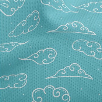 Cute Line Clouds Athletic Mesh Flat Back