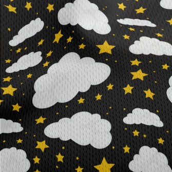 Stars And White Clouds Athletic Mesh Flat Back