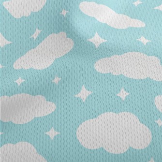White Stars And Clouds Athletic Mesh Flat Back