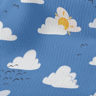 Cartoon Blue Sky And Flying Bi Terry