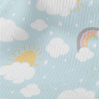 Hand Drawn Sunny Rainbow Terry