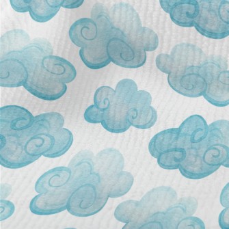 Watercolor Blue Clouds Terry