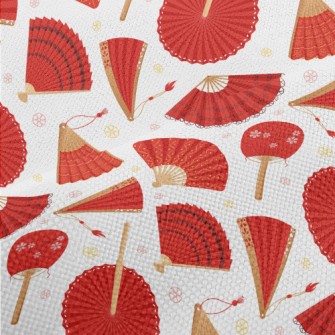 Japanese Red Fan Performance Linen