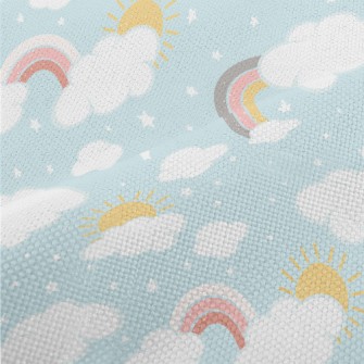 Hand Drawn Sunny Rainbow Performance Linen