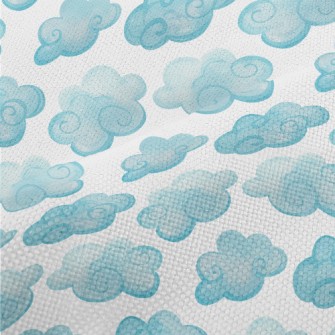 Watercolor Blue Clouds Performance Linen