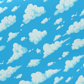 Cartoon Blue White Clouds Twill