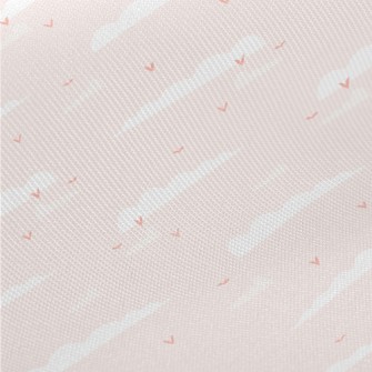 Pink Sky And Flying Birds Twill