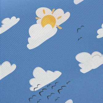 Cartoon Blue Sky And Flying Bi Twill