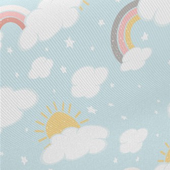 Hand Drawn Sunny Rainbow Twill