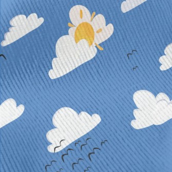 Cartoon Blue Sky And Flying Bi Standard Corduroy