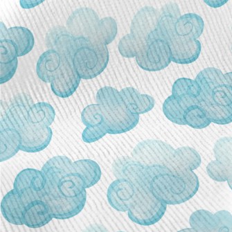 Watercolor Blue Clouds Standard Corduroy