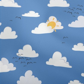 Cartoon Blue Sky And Flying Bi Dobby