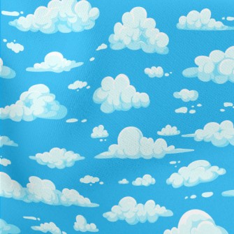 Cartoon Blue White Clouds Stretch Ponte