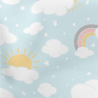 Hand Drawn Sunny Rainbow Stretch Ponte