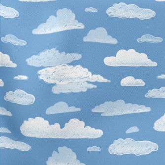 Blue Sky And White Clouds Graf Stretch Ponte