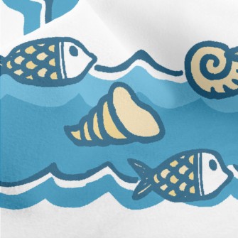 Shells And Fish Micro Fleece