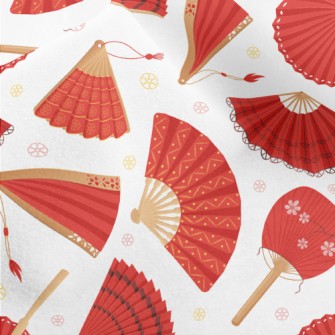Japanese Red Fan Micro Fleece