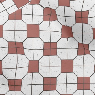 Retro Tile Pattern Micro Fleece