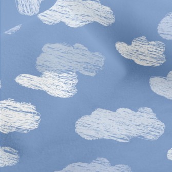 Hand Drawn Cloud Doodles Micro Fleece