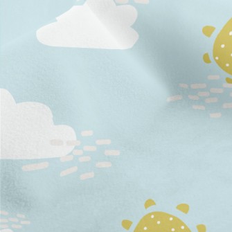 Cute Clouds And Sun Micro Fleece