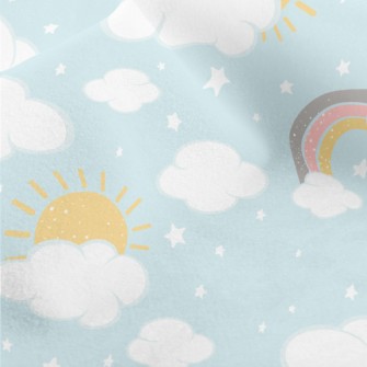 Hand Drawn Sunny Rainbow Micro Fleece