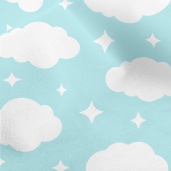 White Stars And Clouds Micro Fleece