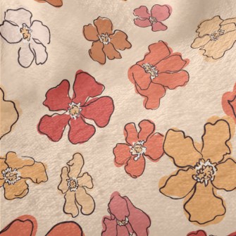 Beautiful Watercolor Flowers Minky