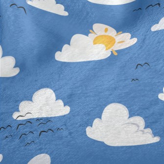 Cartoon Blue Sky And Flying Bi Minky