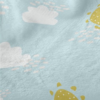 Cute Clouds And Sun Minky