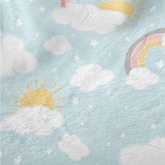 Hand Drawn Sunny Rainbow Minky