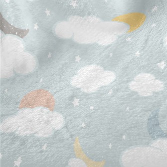 Colorful Hand Drawn Moon Minky