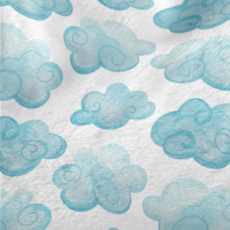 Watercolor Blue Clouds Minky