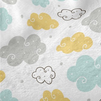 Colorful Cartoon Clouds Minky