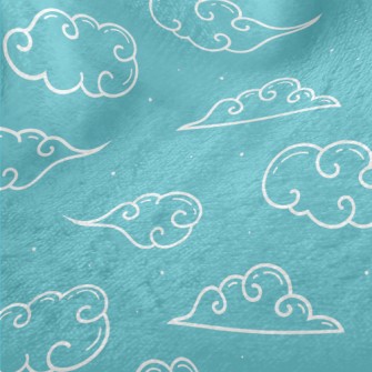 Cute Line Clouds Minky