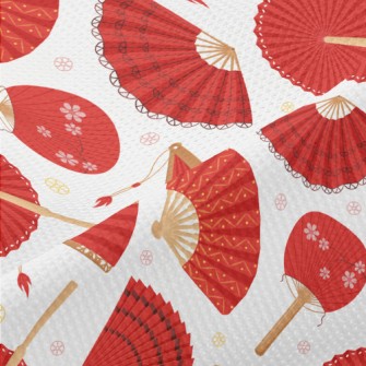 Japanese Red Fan Piqué