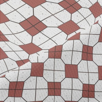 Retro Tile Pattern Piqué